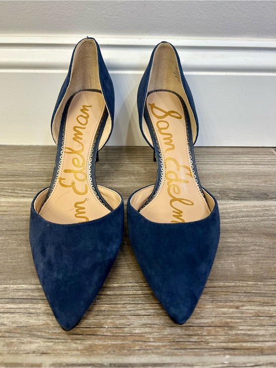 Sam Edelman Shoes - Sam Edelman Navy Suede Pointed Toe D’Orsay Heels Size 7